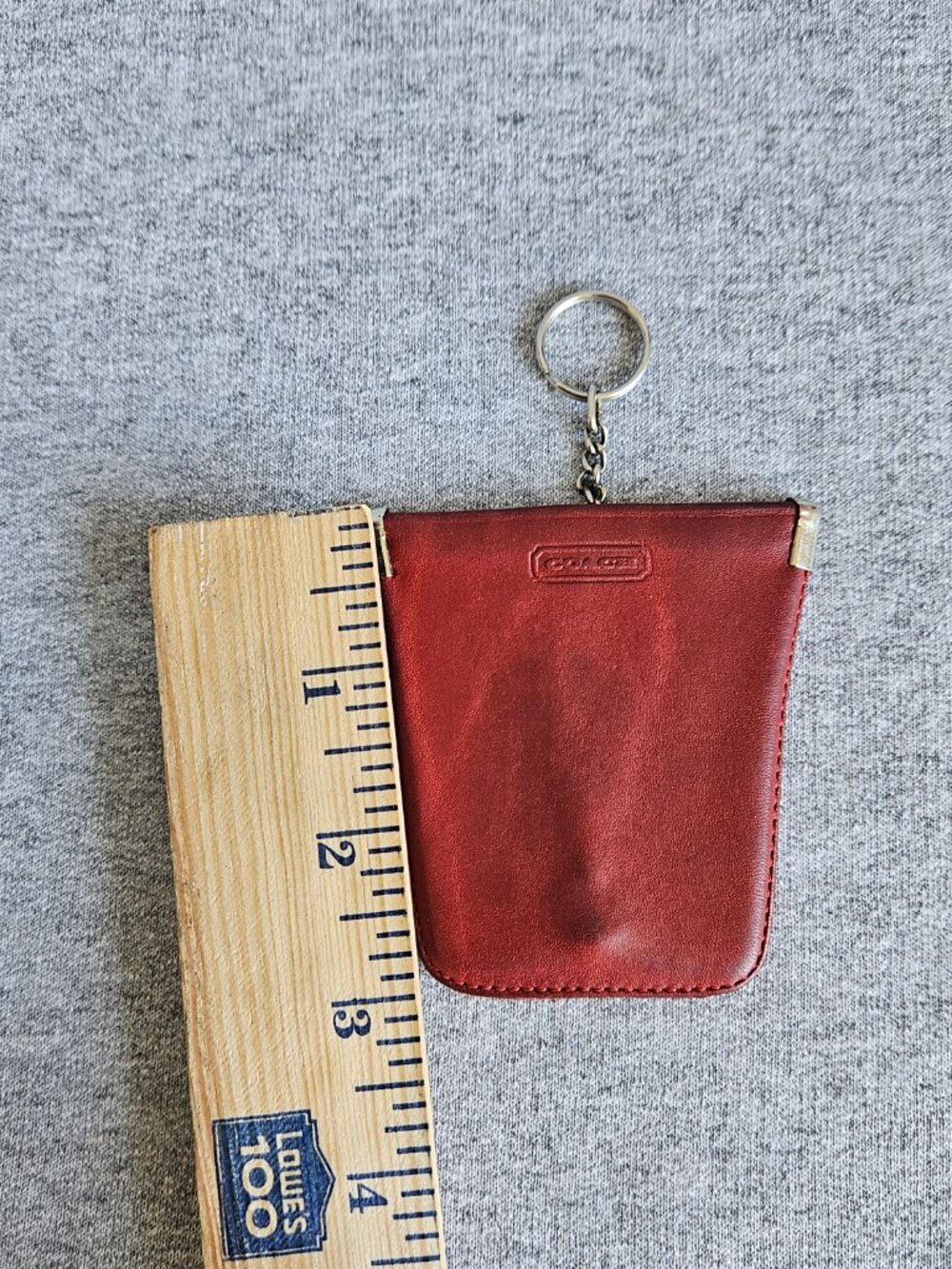 Coach Vintage Skinny Wallet Case Leather Bag Pouch & Squeeze Key Coin Bag Charm - Picture 11 of 12